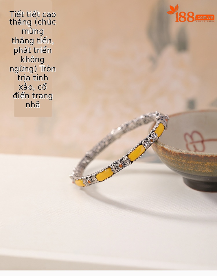 Vòng tay bạc S925 đính mã não đỏ phong cách vintage — Khoảng 19g chi tiết 2