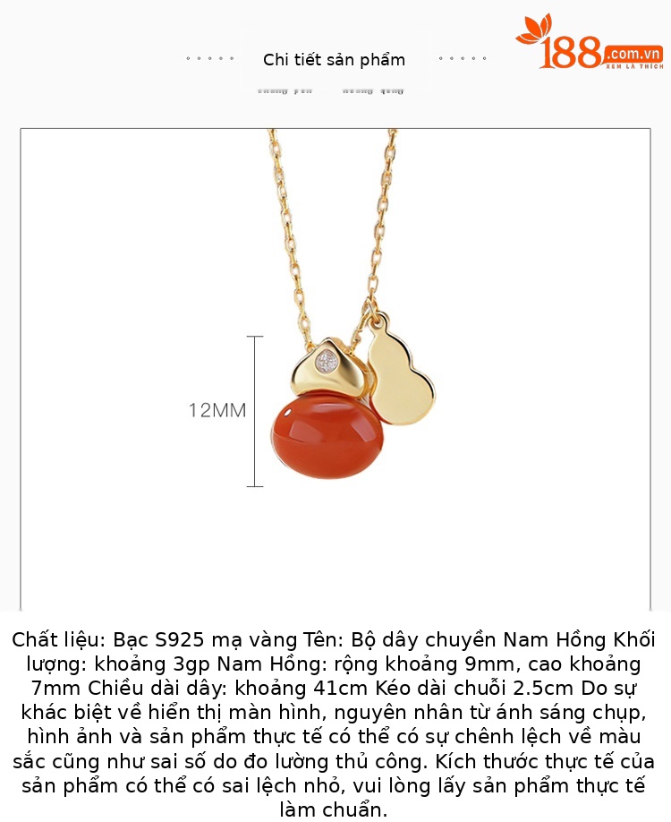 Dây chuyền bạc S925 mạ vàng mặt dây chuyền hình trái tim hồ lô đôi — Bộ chuỗi (bao gồm chuỗi) chi tiết 2
