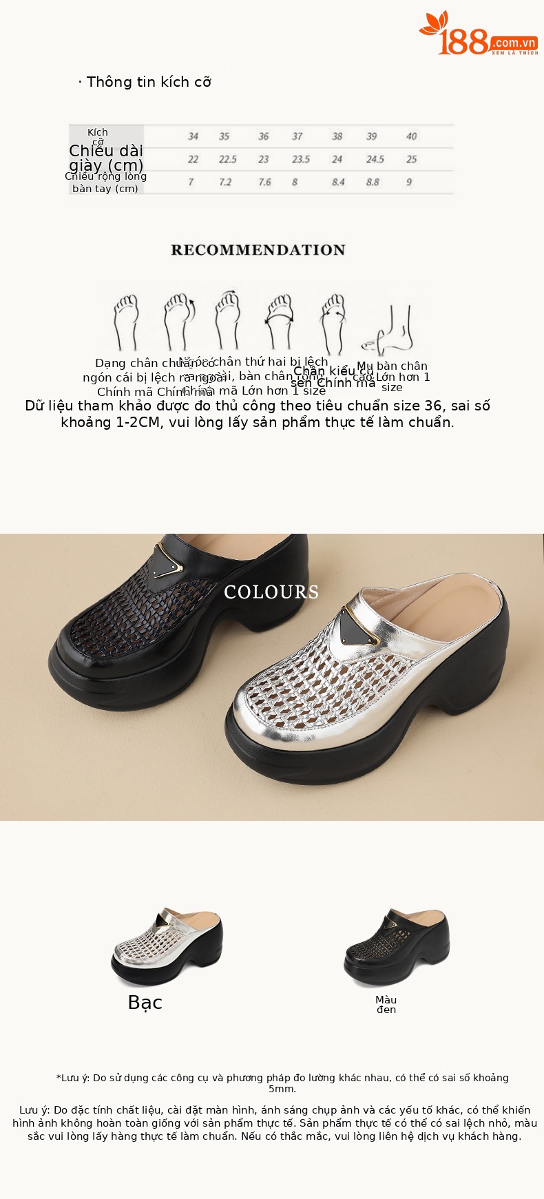 Dép sandal nữ đế xuồng cao bồi, quai chữ v đan mây, mũi kín hở ngón, form rộng thoải mái — màu đen, bạc chi tiết 3