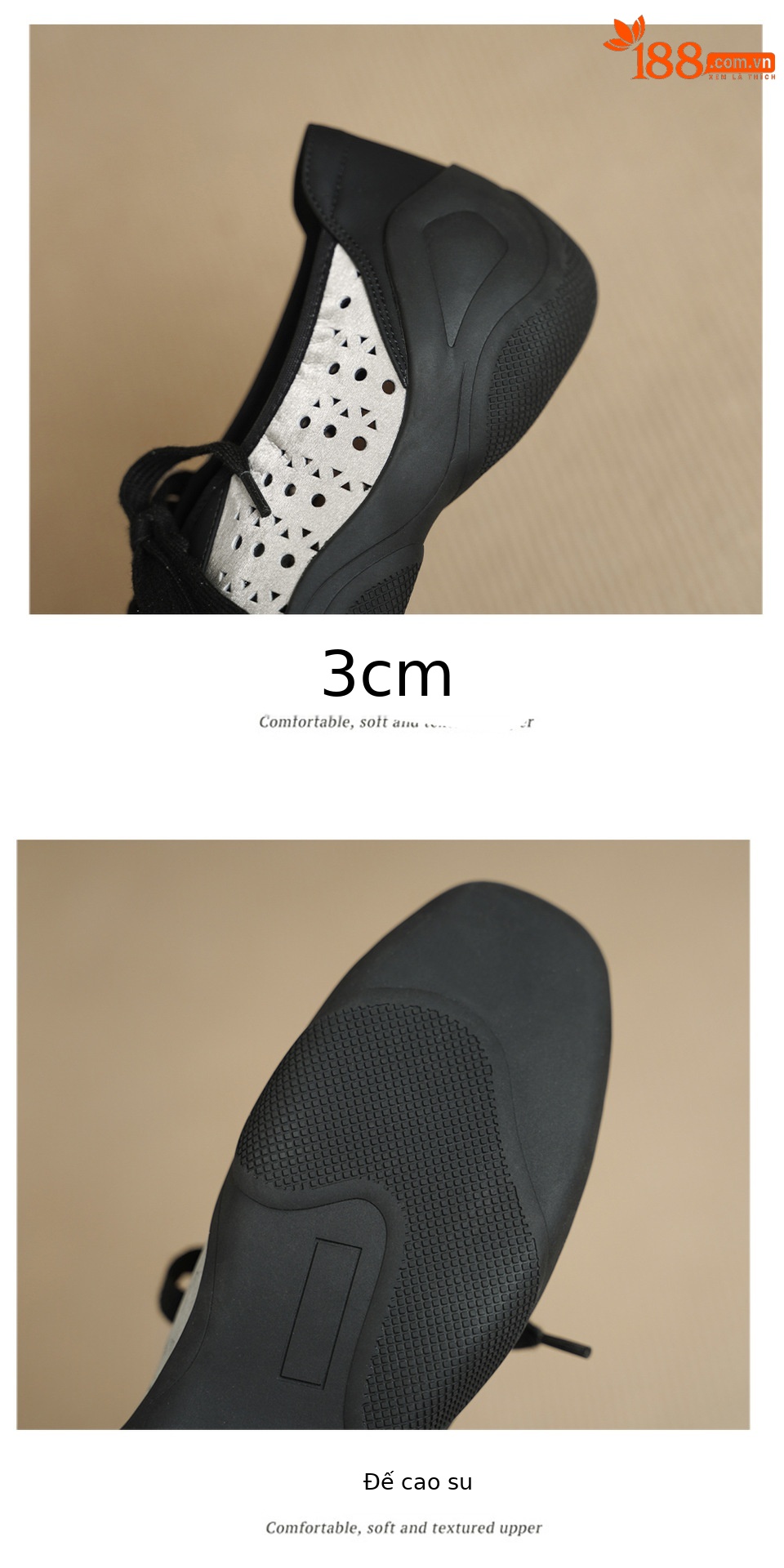 Giày sneaker nữ phối màu đục lỗ dây buộc mũi sâu đế mềm da mềm — đen chi tiết 14