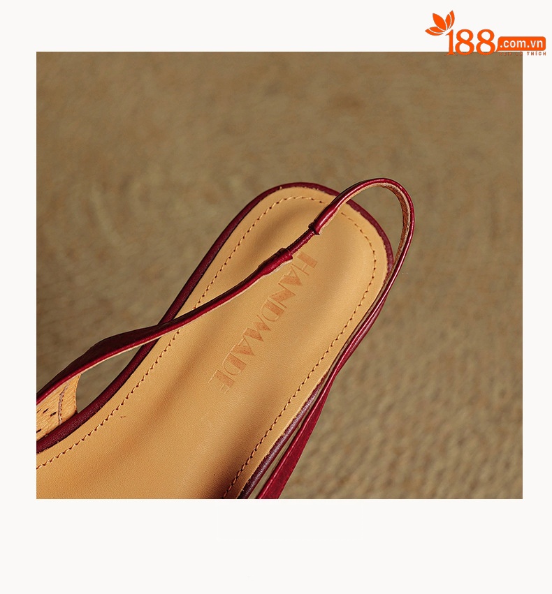 Sandal nữ da bò mũi kín quai sau đế bệt phong cách Hàn Quốc — đen chi tiết 21