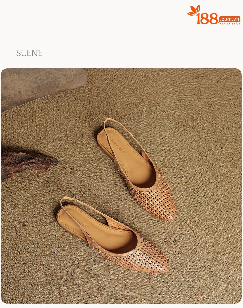 Sandal nữ da bò mũi kín quai sau đế bệt phong cách Hàn Quốc — đen chi tiết 24