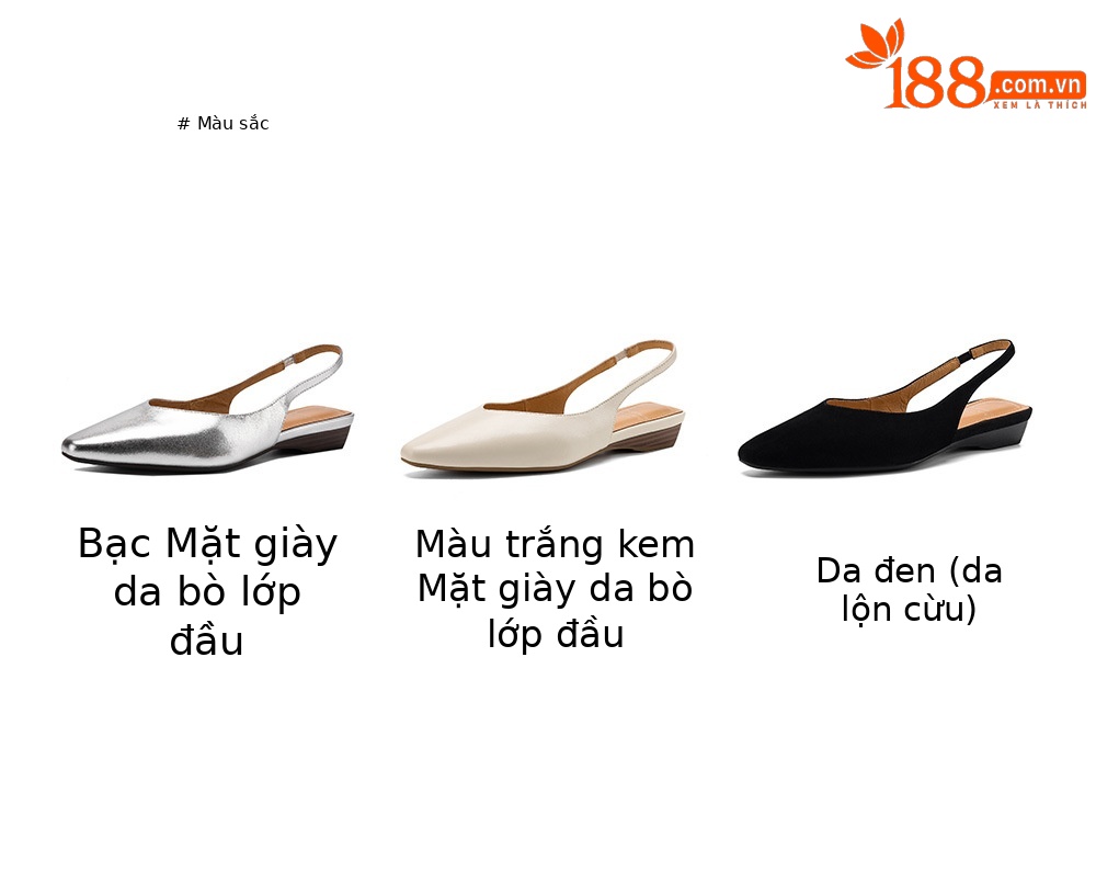Sandal nữ da bò mũi trùm quai chữ V đế bệt phong cách Hàn Quốc — đen chi tiết 4