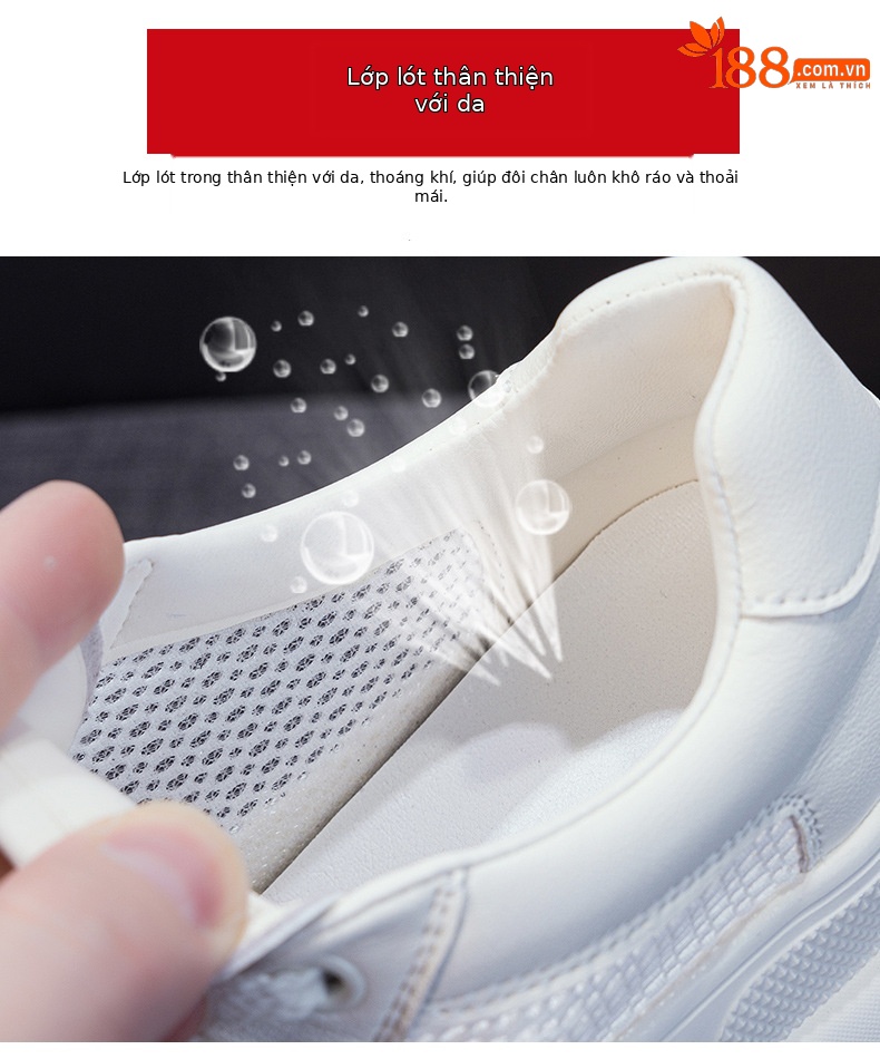 Giày sneaker nữ đế dày phong cách Anh quốc, form dày dặn, phối hợp trang phục hằng ngày — Be 5058, Đen 5058 chi tiết 8