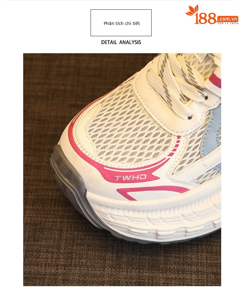 Giày sneaker nữ đế dày phong cách daddy mesh lưới thoáng khí — xanh lam chi tiết 6
