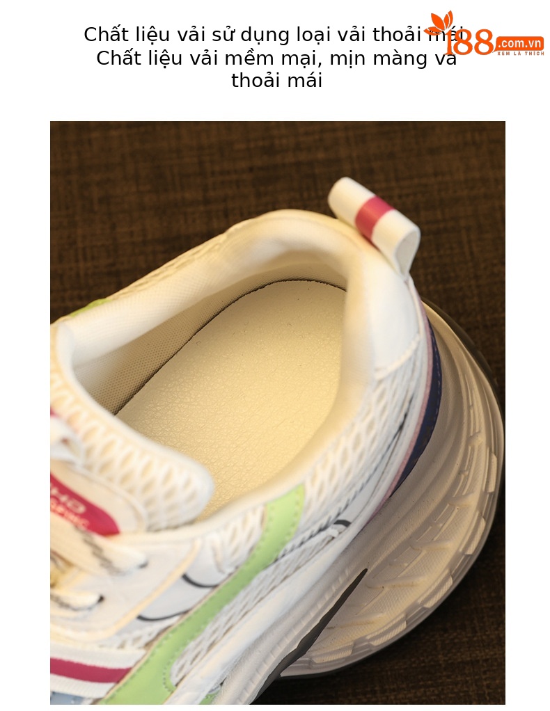 Giày sneaker nữ đế dày phong cách daddy mesh lưới thoáng khí — xanh lam chi tiết 7