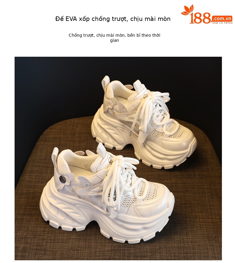 Giày sneaker nữ chunky đế dày tăng chiều cao, lưới thoáng khí, đa năng — màu sắc chi tiết 10