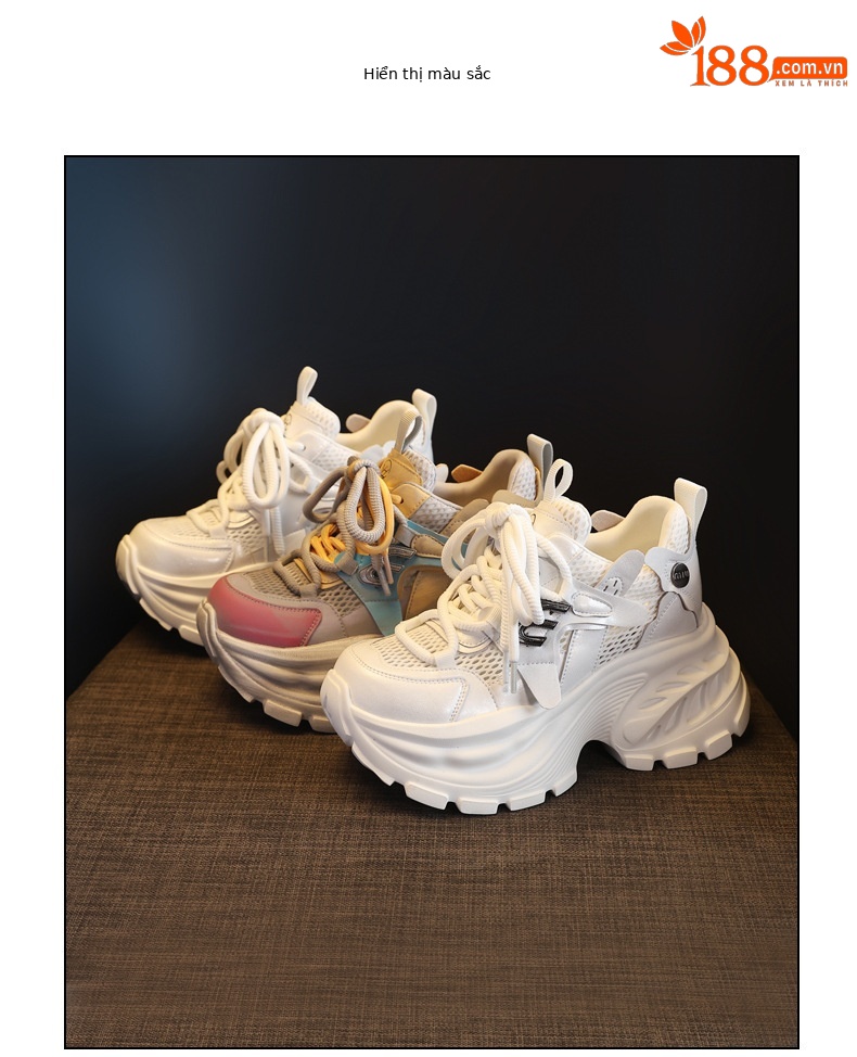 Giày sneaker nữ chunky đế dày tăng chiều cao, lưới thoáng khí, đa năng — màu sắc chi tiết 18