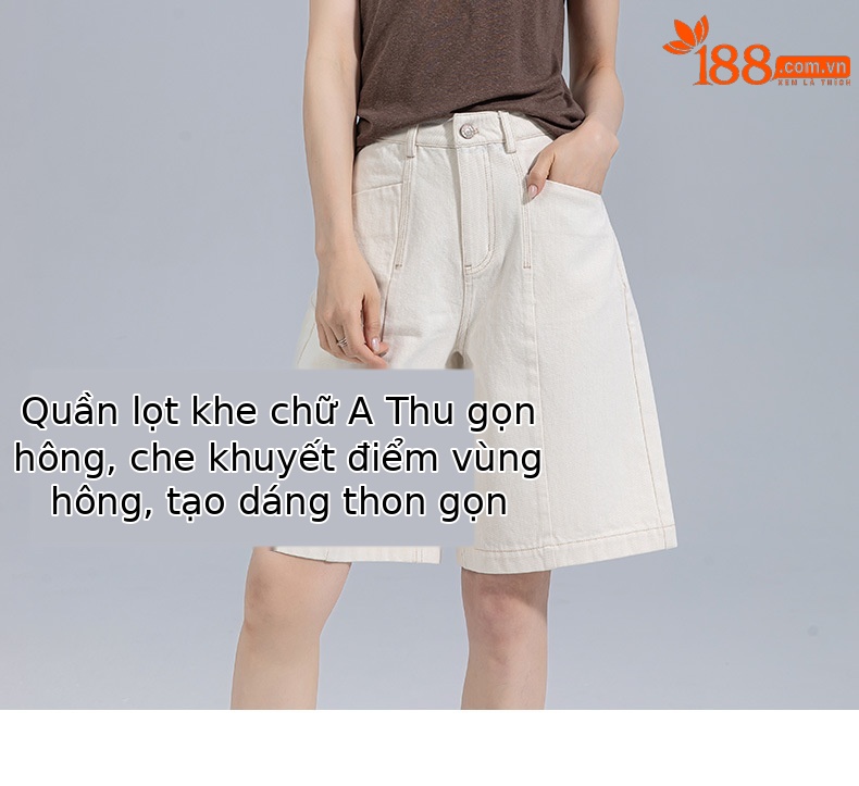 Quần short jean nam ống rộng dáng suông, cạp cao, phong cách đường phố Mỹ — xanh lam chi tiết 12