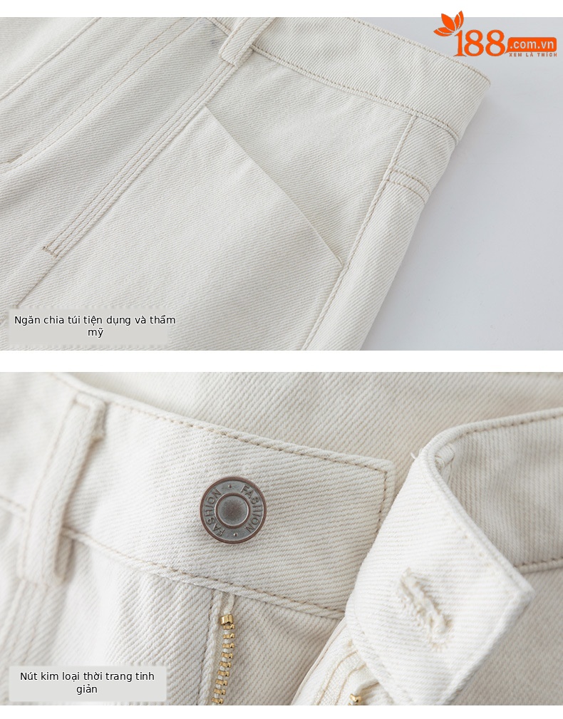 Quần short jean nam ống rộng dáng suông, cạp cao, phong cách đường phố Mỹ — xanh lam chi tiết 19