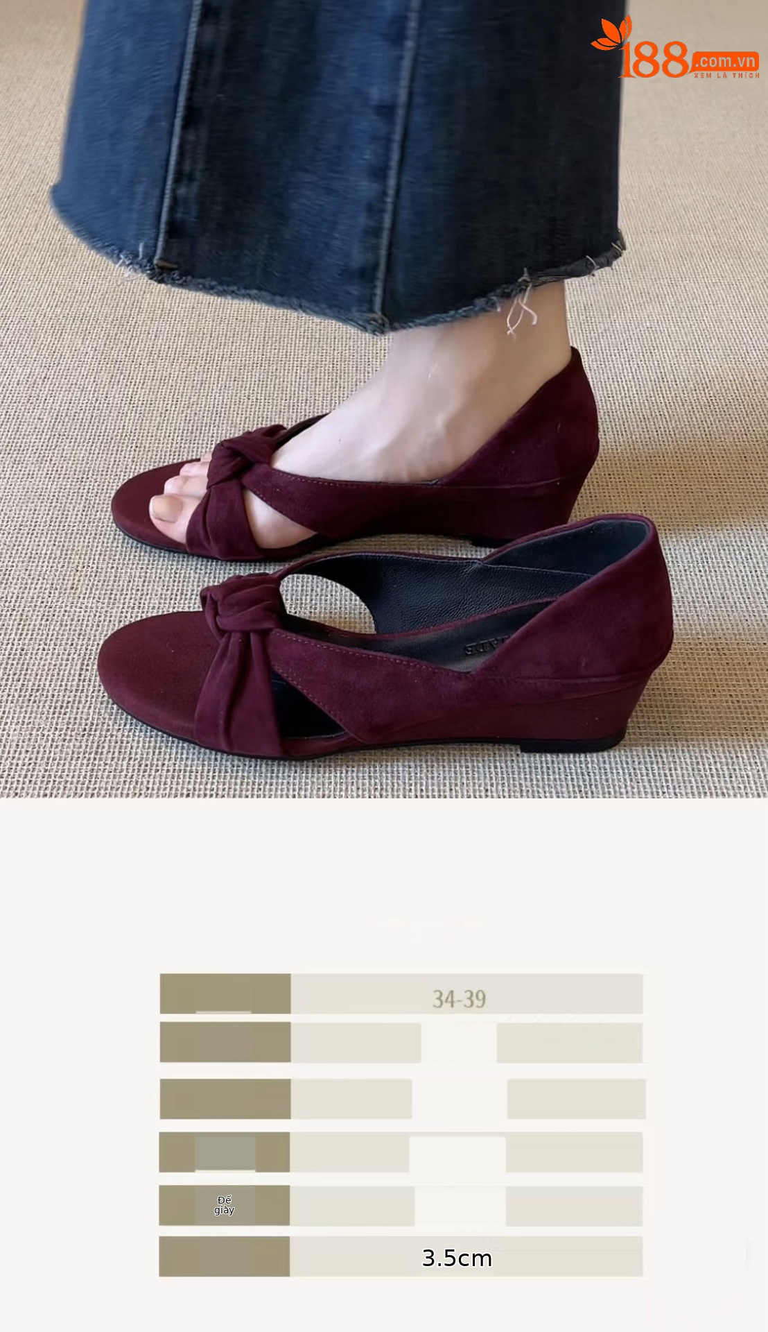 Sandal cao gót nữ hở mũi dây buộc chéo da lộn phong cách La Mã — màu nâu chi tiết 1