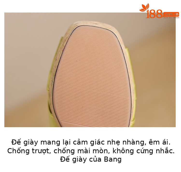 Dép sandal nữ quai ngang đế xuồng cao gót 9 cm, mũi hở, chất liệu satin mềm mại — Xanh lúa mạch, màu trắng ngà chi tiết 6