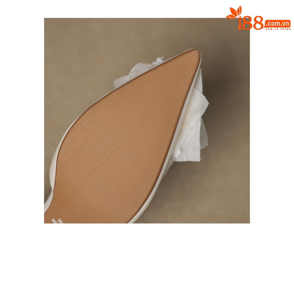 Sandal cao gót nữ hở mũi quai mảnh gót 4 cm hoa trang trí — Da cừu đen chi tiết 26