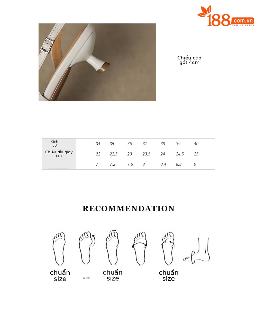 Sandal cao gót nữ hở mũi quai mảnh gót 4 cm hoa trang trí — Da cừu đen chi tiết 4