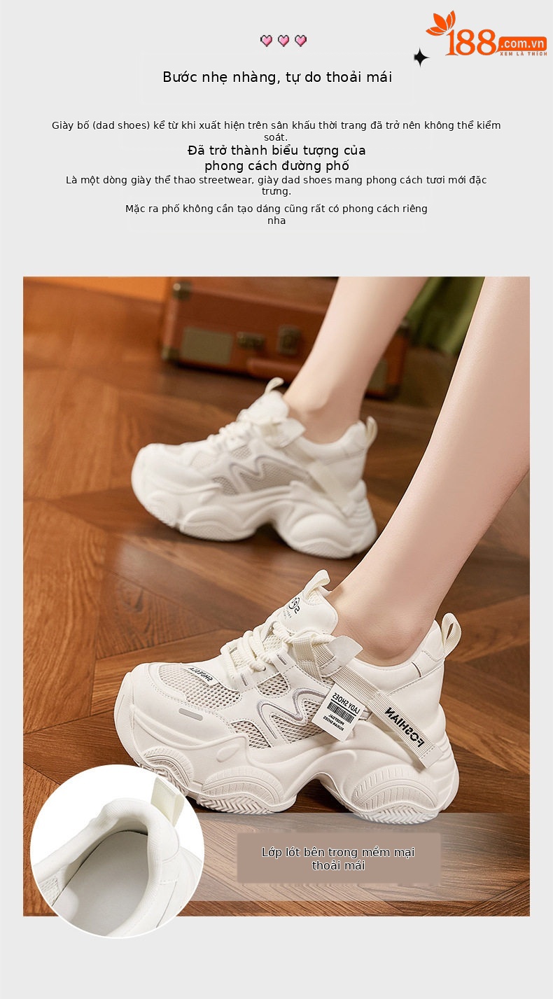 Giày platform nữ đế xuồng mũi tròn lưới thoáng khí, gót siêu cao 8cm — Xám, Len nguyên chất chi tiết 5