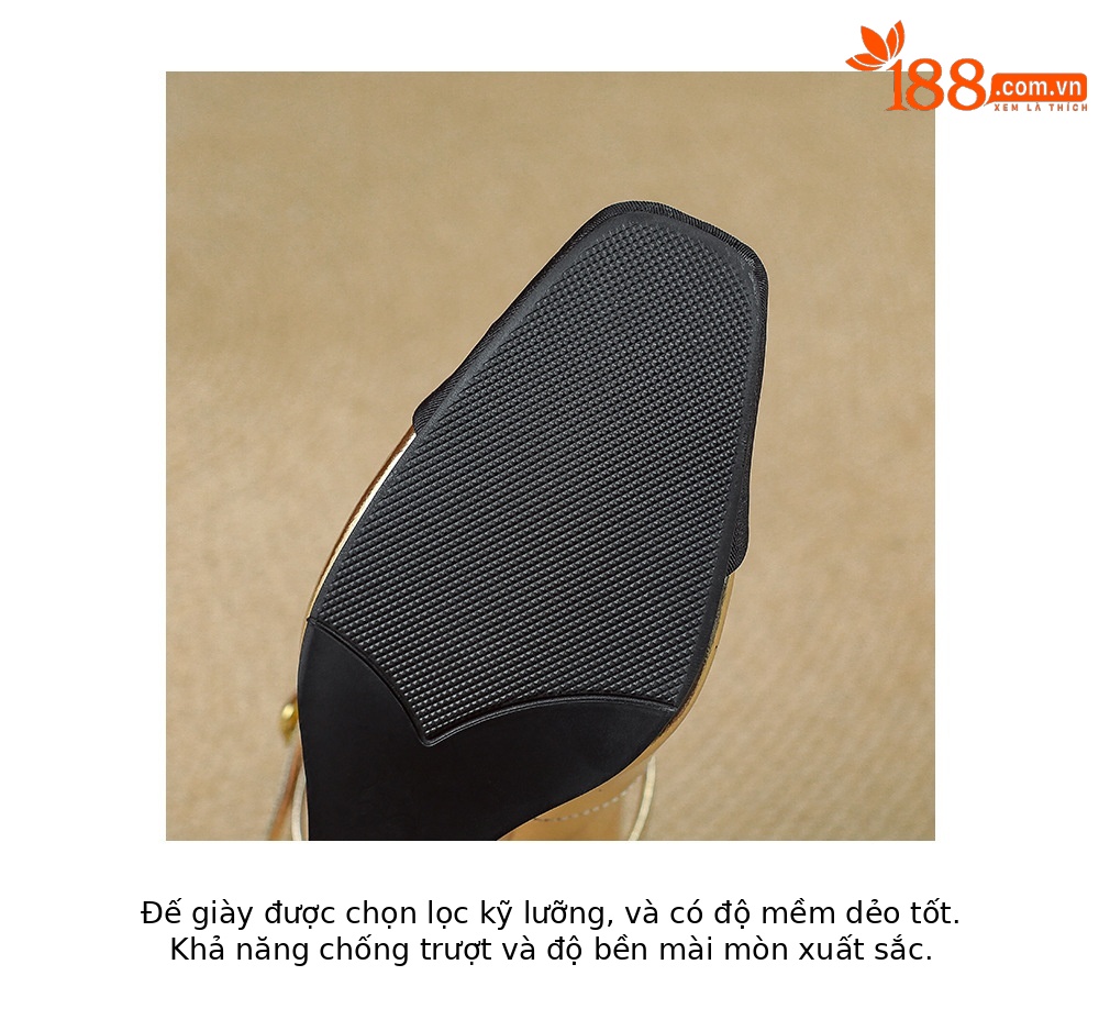 Sandal cao gót nữ mũi vuông quai ngang phong cách Chanel, gót xuồng 2026 — màu vàng, bạc chi tiết 21