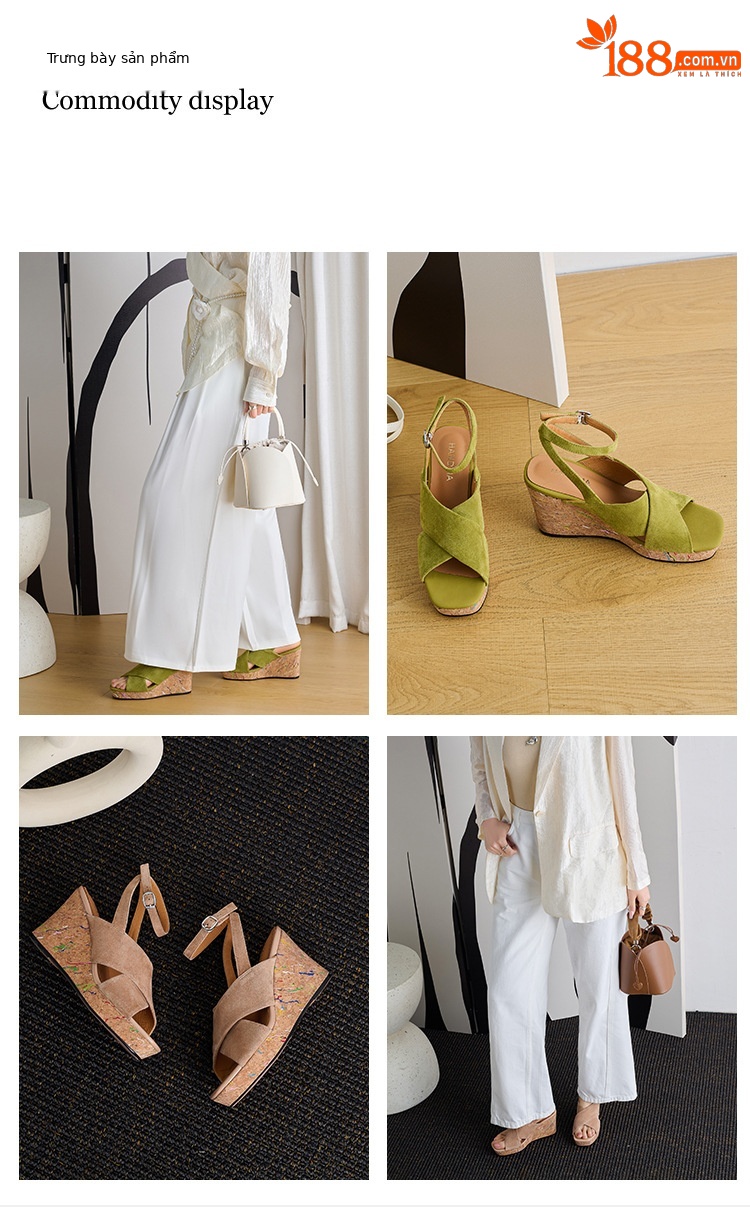 Sandal cao gót nữ quai chéo đế xuồng, gót 9 cm, hở mũi, khóa một chữ — xanh lá cây, màu kaki chi tiết 1