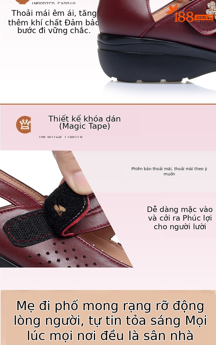 Giày Mary Jane nữ quai ngang có khóa, mũi hở, da mềm đế bệt — màu be chi tiết 8
