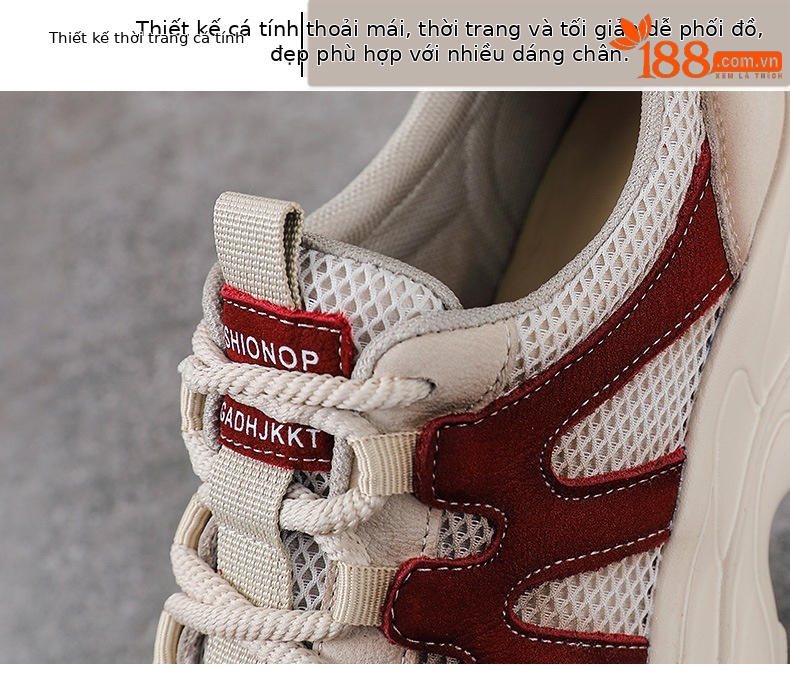 Giày sneaker nữ đế dày phong cách retro da bò — xanh lá cây chi tiết 5