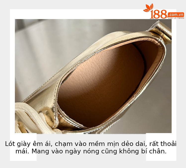 Giày loafer nữ đế xuồng cao gót 9 cm, phối đế cói, dây buộc, phối sequin lấp lánh — màu vàng, xanh lam chi tiết 6