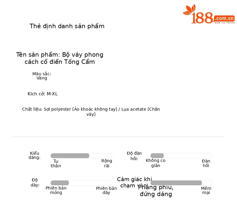 Set áo gile vest và chân váy maxi thắt eo phong cách tân cổ điển WA9509 — màu vàng chi tiết 11
