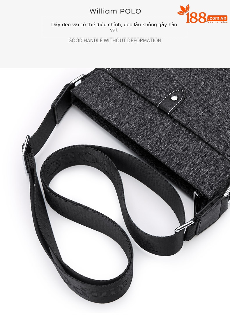 Túi đeo chéo nam vải canvas phong cách thời trang chi tiết 3