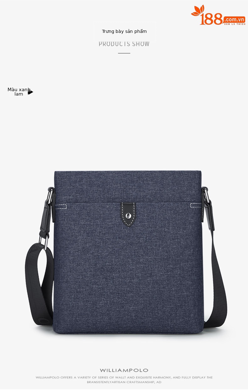 Túi đeo chéo nam vải canvas phong cách thời trang chi tiết 9