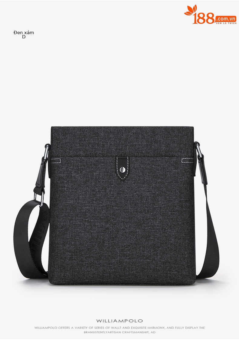 Túi đeo chéo nam vải canvas phong cách thời trang chi tiết 10
