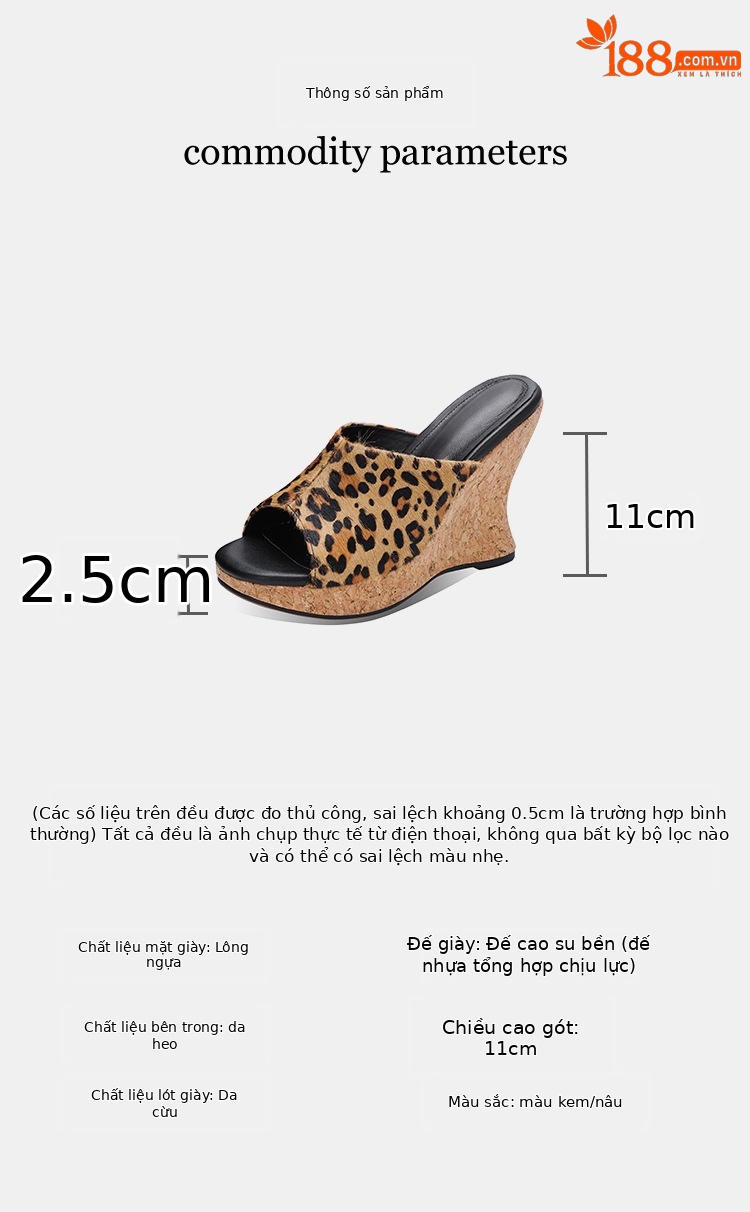 Sandal cao gót nữ hở mũi họa tiết da báo, đế xuồng, gót 9 cm, mũi vuông — màu nâu, màu mơ chi tiết 2