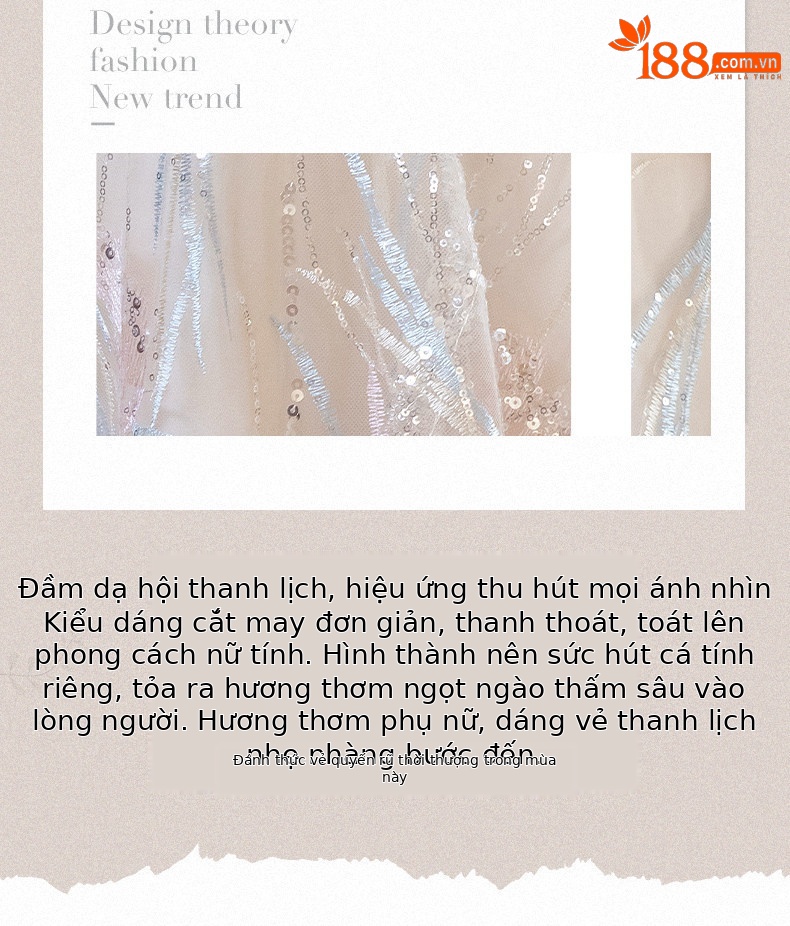 Đầm maxi nữ thắt eo phong cách Pháp, thiết kế dáng dài sang trọng, tay dài, cổ chữ V, chất liệu cao cấp — Màu champagne chi tiết 2