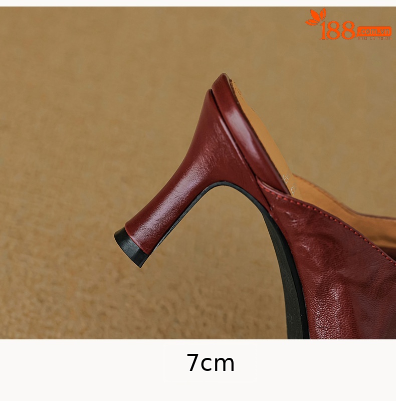 Sandal cao gót nữ hở mũi quai ngang da dê gót 7 cm kiểu Hàn Quốc — đen chi tiết 19
