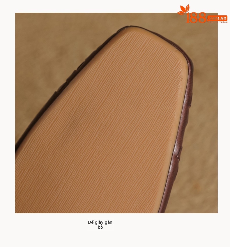 Giày mule nữ da bò mũi vuông miệng nông đế bệt — màu nâu chi tiết 22