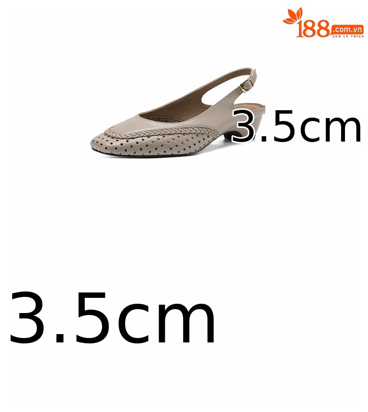 Sandal nữ gót thấp 3.5cm da cừu dệt mũi vuông kiểu Pháp quai một dây — đen chi tiết 5