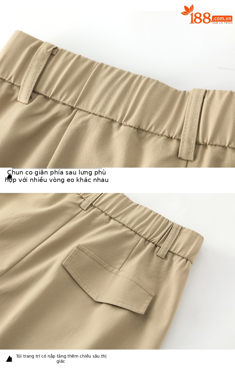 Quần culottes nữ ống rộng cạp cao dáng suông vải modal mềm mại — Xanh lông mòng đen chi tiết 16