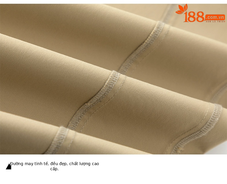 Quần culottes nữ ống rộng cạp cao dáng suông vải modal mềm mại — Xanh lông mòng đen chi tiết 17
