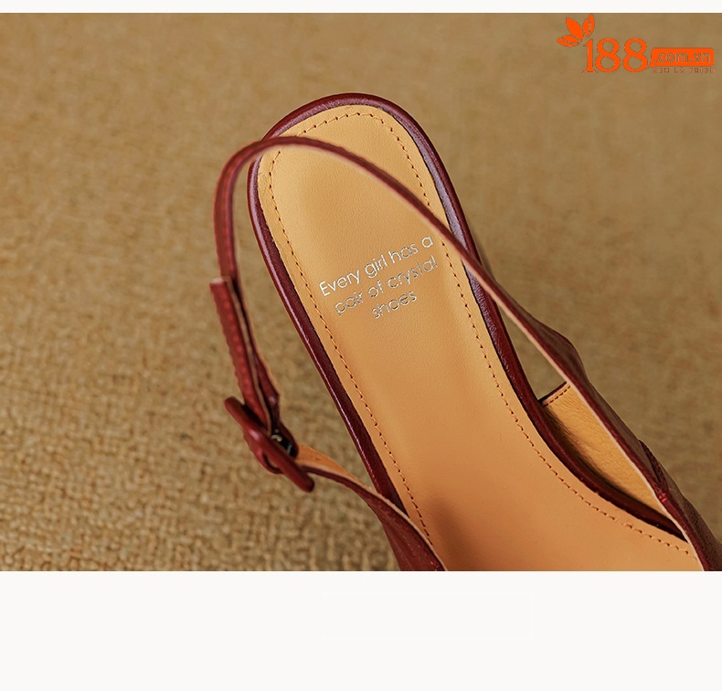 Sandal cao gót nữ mũi nhọn quai khóa, gót thô 9 cm phong cách Hàn Quốc — màu nâu chi tiết 22