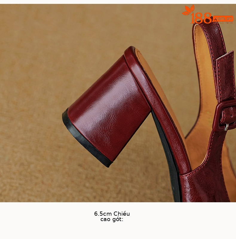 Sandal cao gót nữ mũi nhọn quai khóa, gót thô 9 cm phong cách Hàn Quốc — màu nâu chi tiết 23