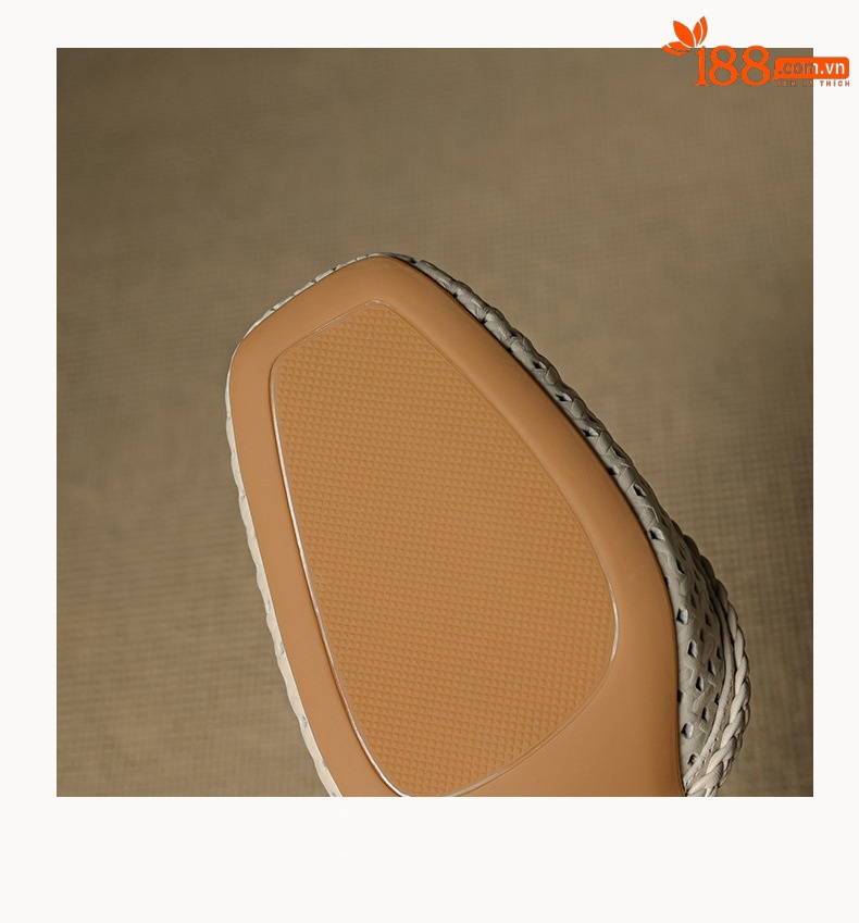 Giày sandal cao gót nữ quai ngang mũi tròn da bò, gót 5 cm — đen chi tiết 20