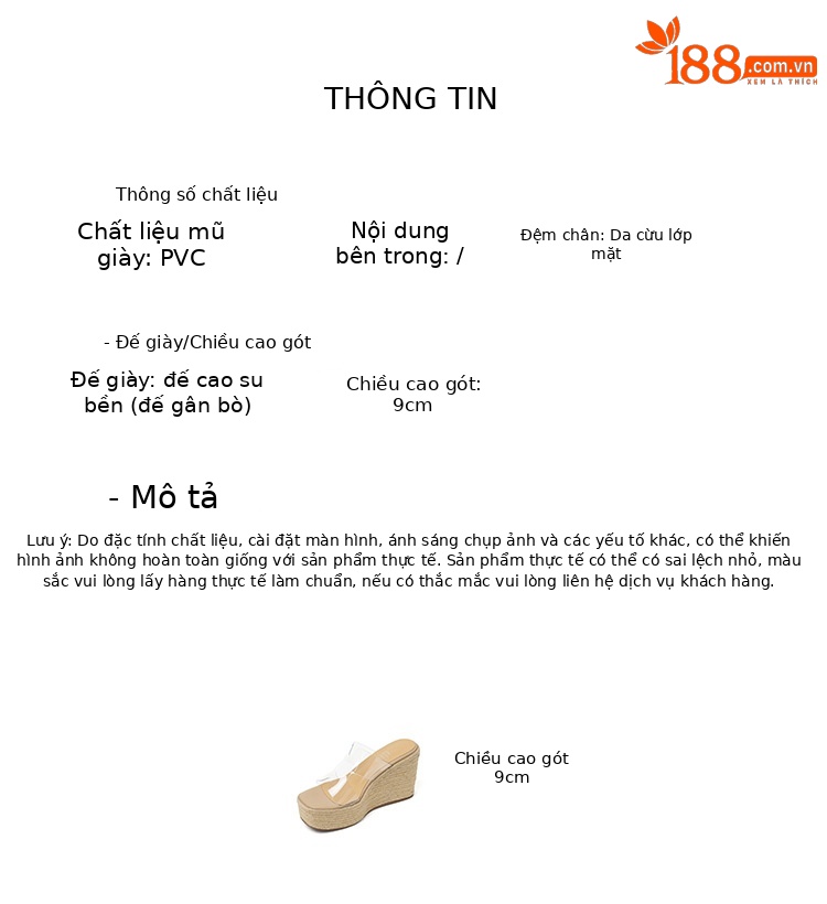 Sandal cao gót nữ hở mũi đế xuồng đan rơm, gót 9 cm — màu trắng, màu mơ chi tiết 3