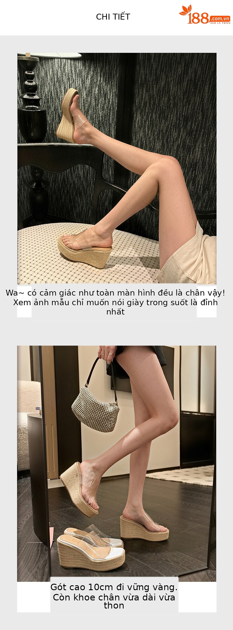 Sandal cao gót nữ hở mũi đế xuồng đan rơm, gót 9 cm — màu trắng, màu mơ chi tiết 4