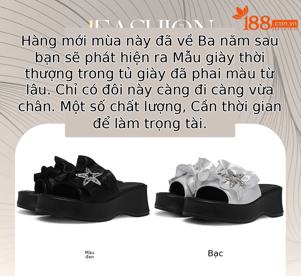 Sandal nữ quai chữ V đơn giản phong cách fairy tăng chiều cao đế dày — 6104 Da đen, 6104 Bạc chi tiết 1