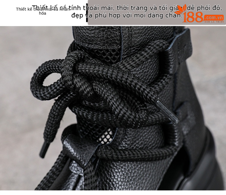 Sandal cao gót nữ mũi hở phong cách La Mã đế xuồng da thật quai buộc cổ điển — màu đen chi tiết 5