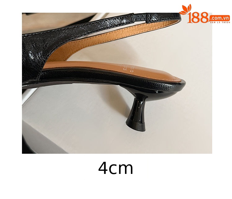 Sandal cao gót nữ mũi nhọn quai hậu dây khóa, gót 9 cm — màu nâu chi tiết 8
