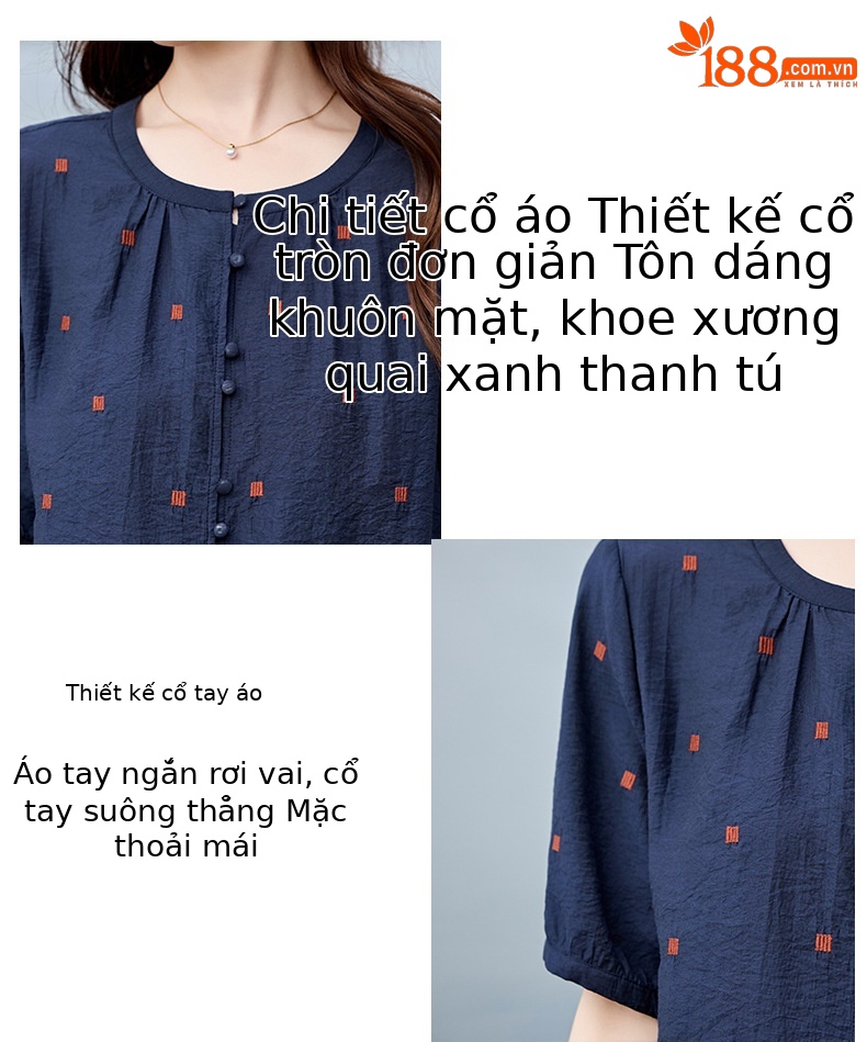 Bộ quần áo nữ phong cách Trung Hoa mới in họa tiết hè 2026 – Áo sơ mi rộng che khuyết điểm + Quần ống rộng — Xanh lông mòng đen, Màu hồng chi tiết 5
