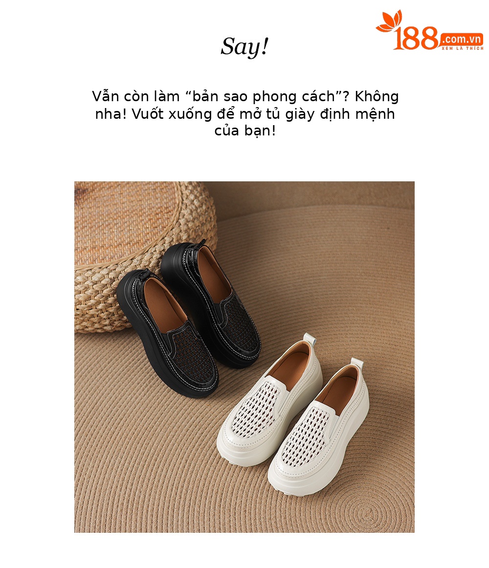 Giày sandal cao gót nữ hở mũi đế dày da thật mũi tròn phong cách lười — màu đen, màu trắng ngà chi tiết 2