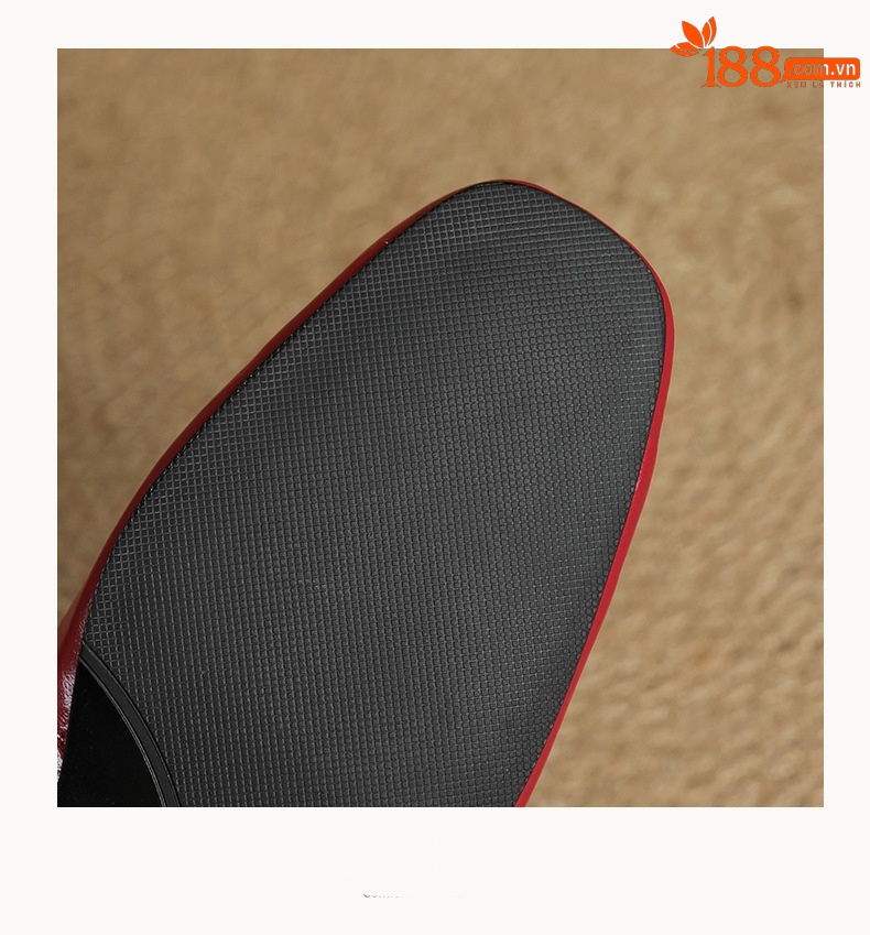 Sandal mule nữ gót thấp mũi kín đính đá pha lê màu rượu vang đỏ — Rượu vang đỏ chi tiết 19