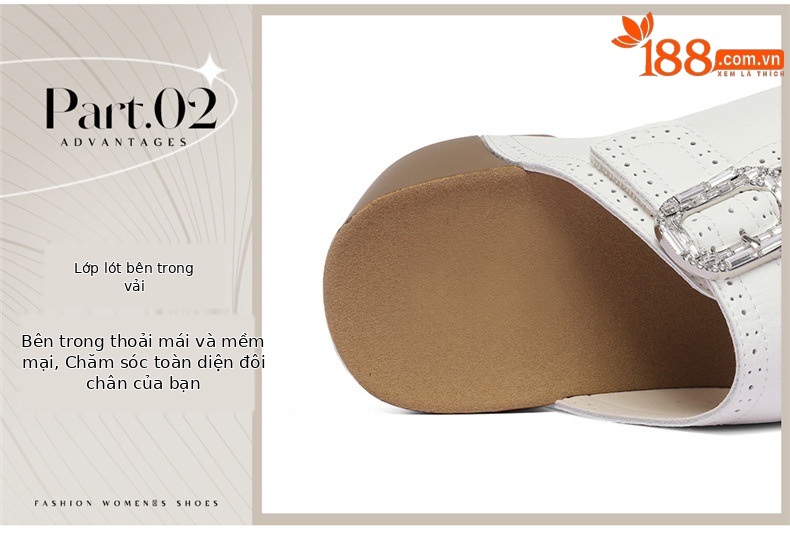 Sandal nữ đế xuồng cao gót La Mã thoáng khí, tăng chiều cao, đế mềm chống trượt mùa hè 2026 — 6096 Bạc, 6096 Trắng chi tiết 11