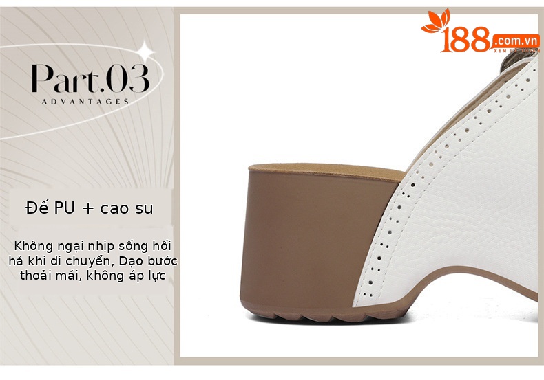 Sandal nữ đế xuồng cao gót La Mã thoáng khí, tăng chiều cao, đế mềm chống trượt mùa hè 2026 — 6096 Bạc, 6096 Trắng chi tiết 12