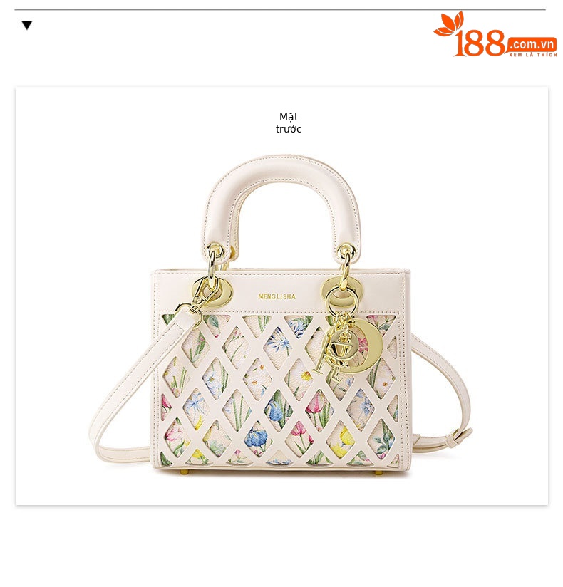 Túi đeo chéo nữ dây xích thiết kế hoa văn khắc rỗng cổ điển phong cách vintage chi tiết 12