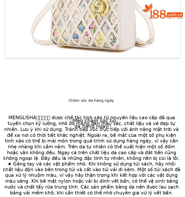 Túi đeo chéo nữ dây xích thiết kế hoa văn khắc rỗng cổ điển phong cách vintage chi tiết 14